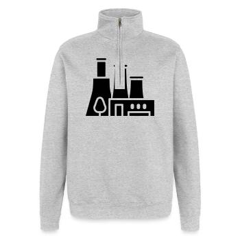 Eco-friendly factory - Quarter-Zip Sweatshirt - heather grey - Front - AI Model Female 172 light (172cm) & AI Model Male 178 dark (178cm)