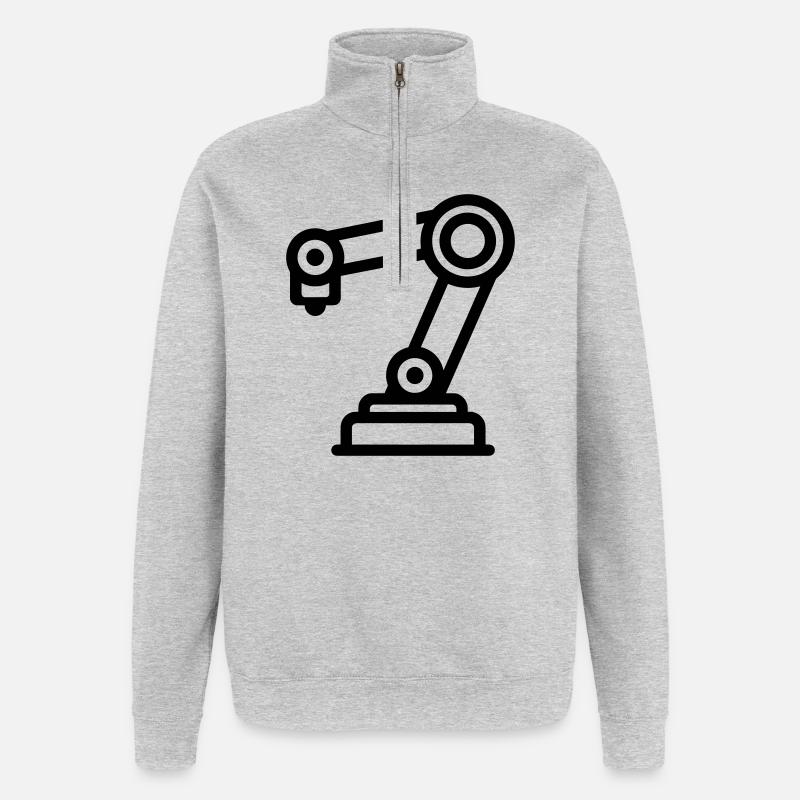robotic arm - Quarter-Zip Sweatshirt - heather grey