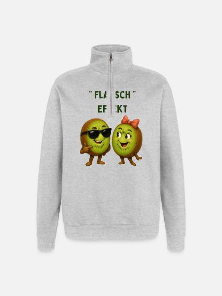 Fluffy Effect Kiwi Duo - Sweat à zip 1/4 - gris chiné