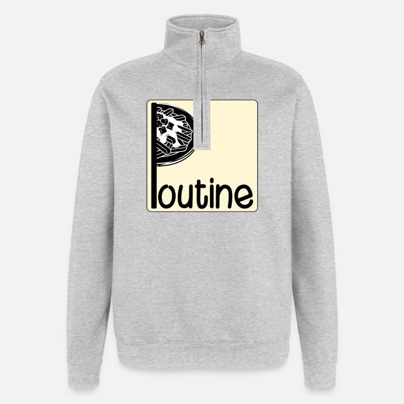 Canada Canadian Dish Poutine - Quarter-Zip Sweatshirt - heather grey