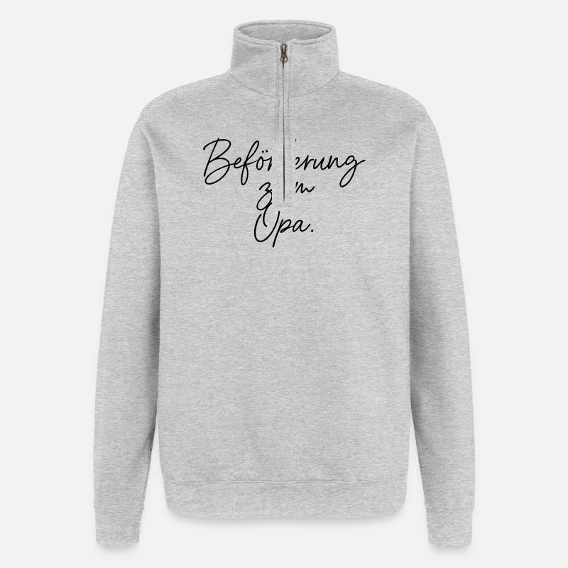 Beförderung zum Opa - Quarter-Zip-Sweatshirt - Grau meliert