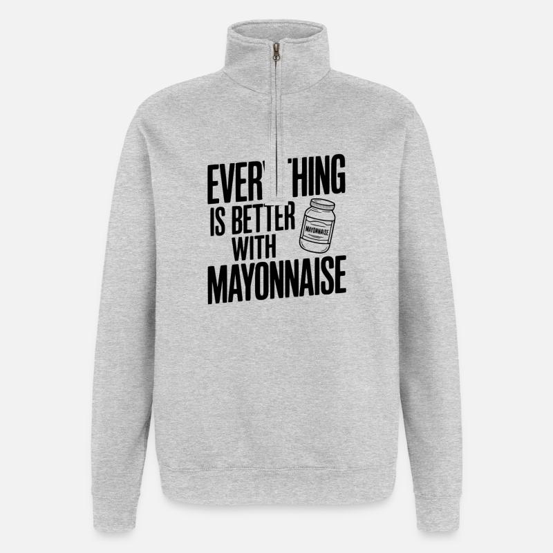 Everything is Better with Mayonnaise - Quarter-Zip Sweatshirt - heather grey