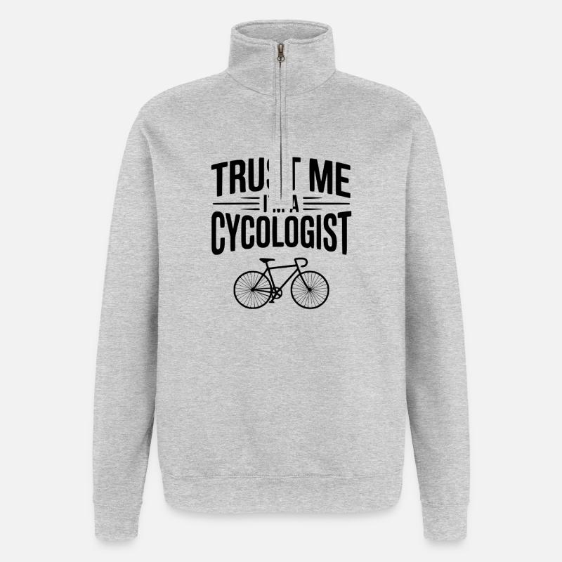 Glaub mir, ich bin Zykologe - Quarter-Zip-Sweatshirt - Grau meliert