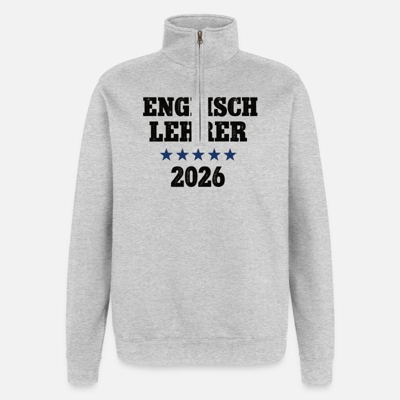 Professeur d’anglais 2026 École d’anglais - Sweat à zip 1/4 - gris chiné
