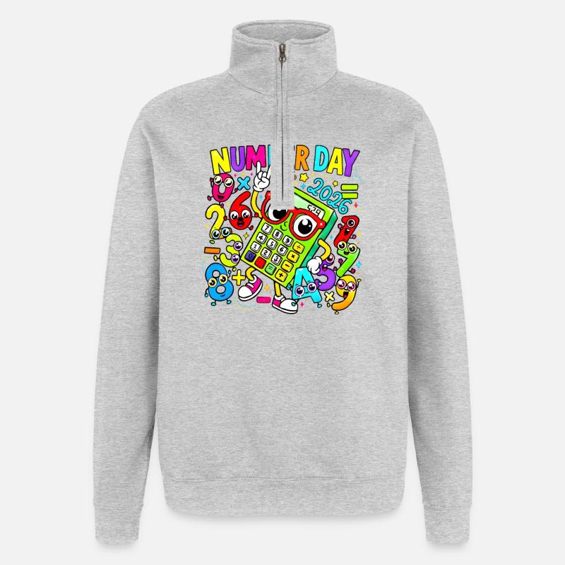 Parade du Jour du Numéro 2026 - Sweat à zip 1/4 - gris chiné