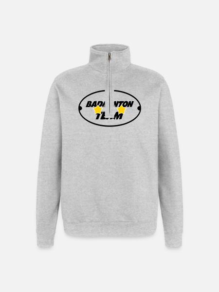 Badminton Team - Quarter-Zip Sweatshirt - heather grey