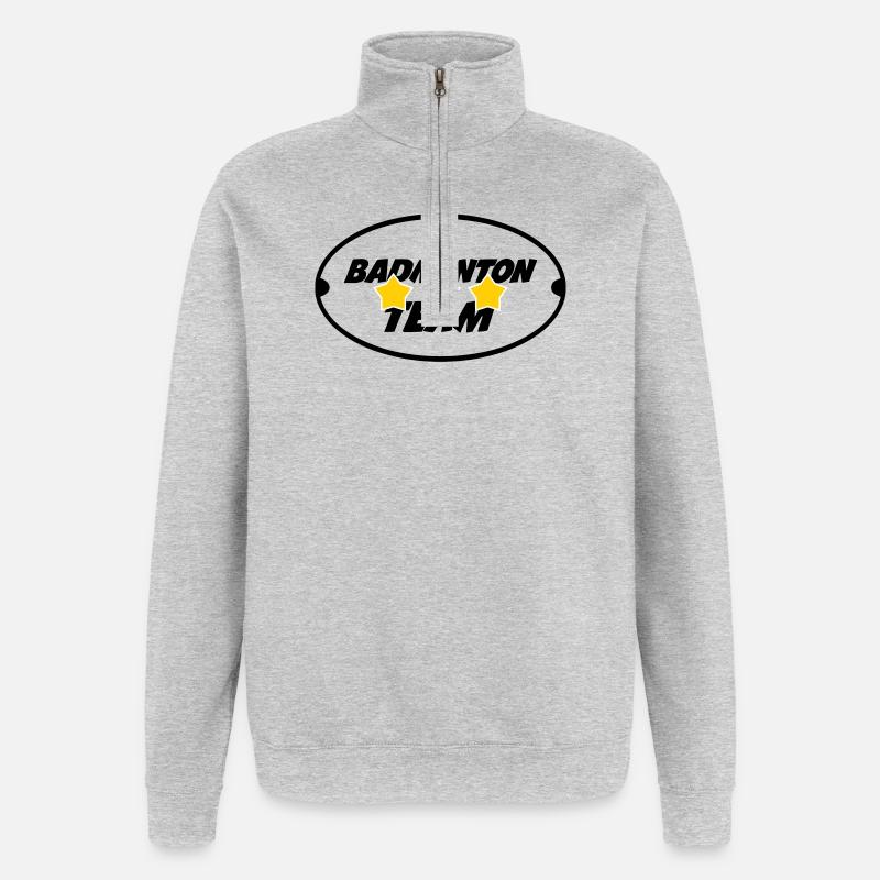 Badminton Team - Quarter-Zip Sweatshirt - heather grey