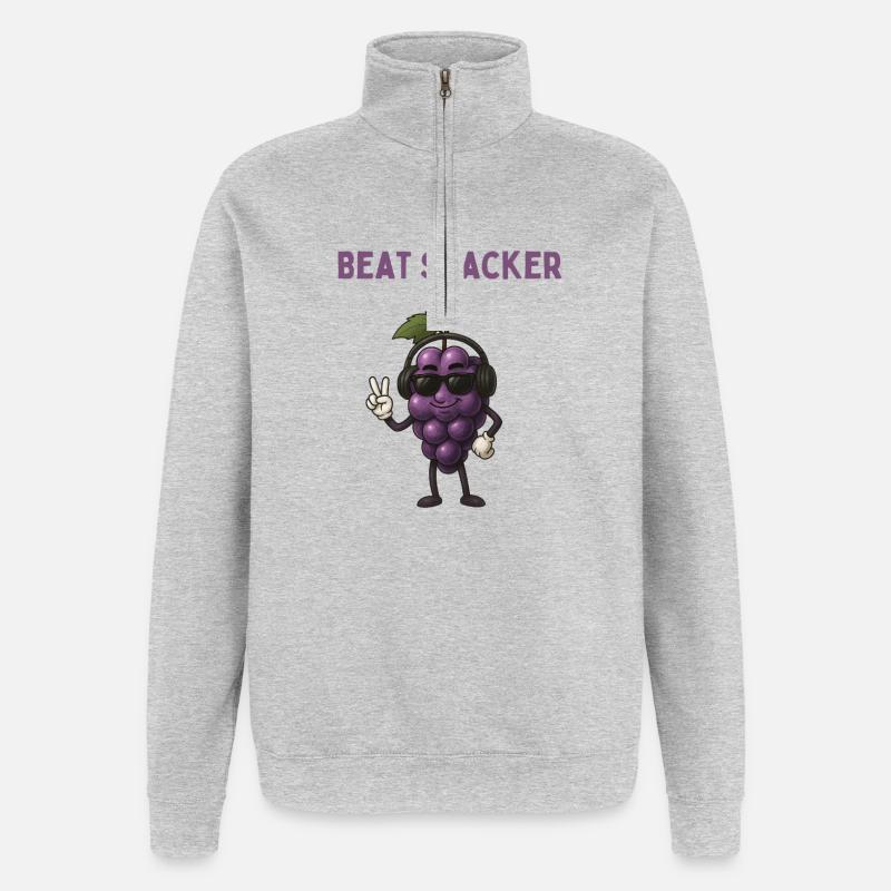 Casques Beat Snacker Grape - Sweat à zip 1/4 - gris chiné