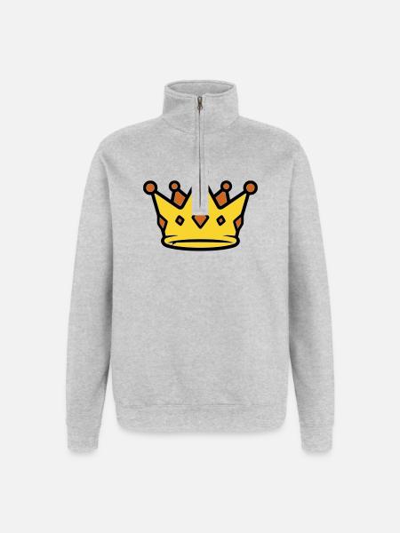 Golden King Crown Jewels Vector - Quarter-Zip Sweatshirt - heather grey