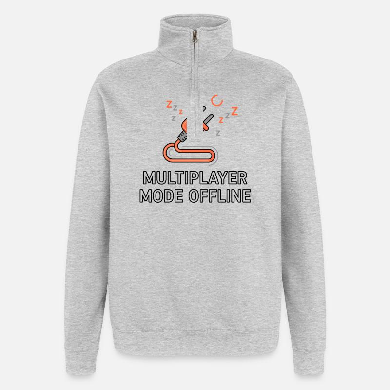 Multiplayer Mode Offline - Quarter-Zip Sweatshirt - heather grey
