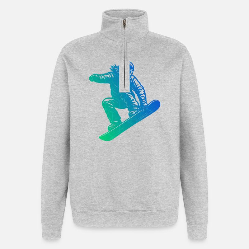 Déclaration directe sur le snowboard - Sweat à zip 1/4 - gris chiné