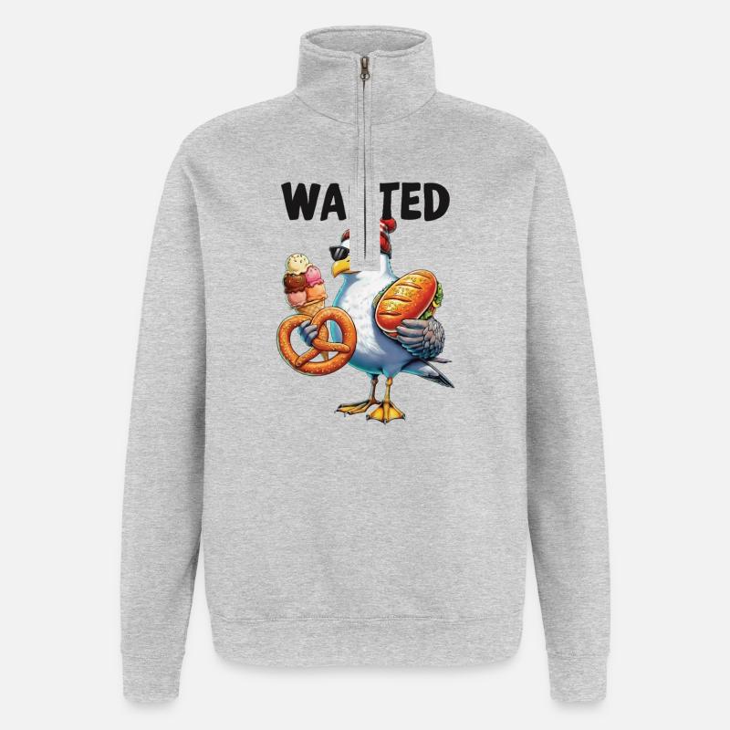 Gesucht Möwe Brezel Eiscreme - Quarter-Zip Sweatshirt - heather grey