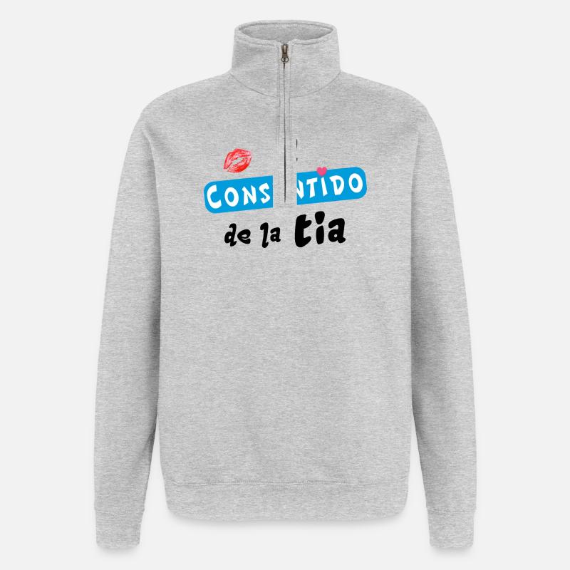 Tante wird verwöhnt - Quarter-Zip-Sweatshirt - Grau meliert