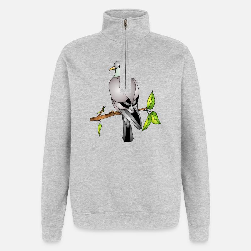 Vogel - Quarter-Zip-Sweatshirt - Grau meliert