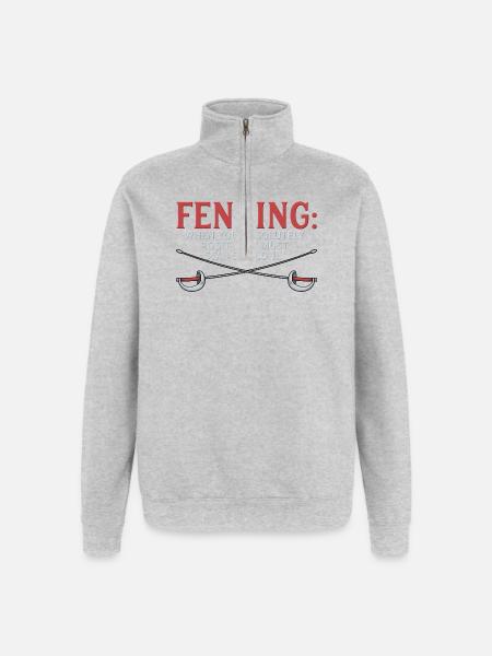 Funny Fencing Absolutely Must Stab Someone Art - Quarter-Zip Sweatshirt - heather grey