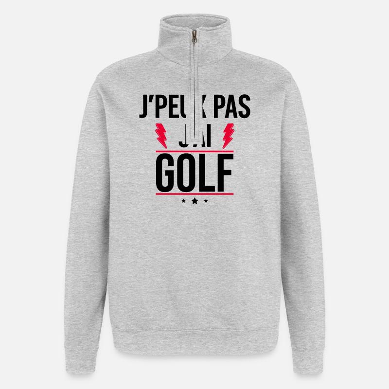 J’peux pas j’ai golf Humour Golf - Sweat à zip 1/4 - gris chiné