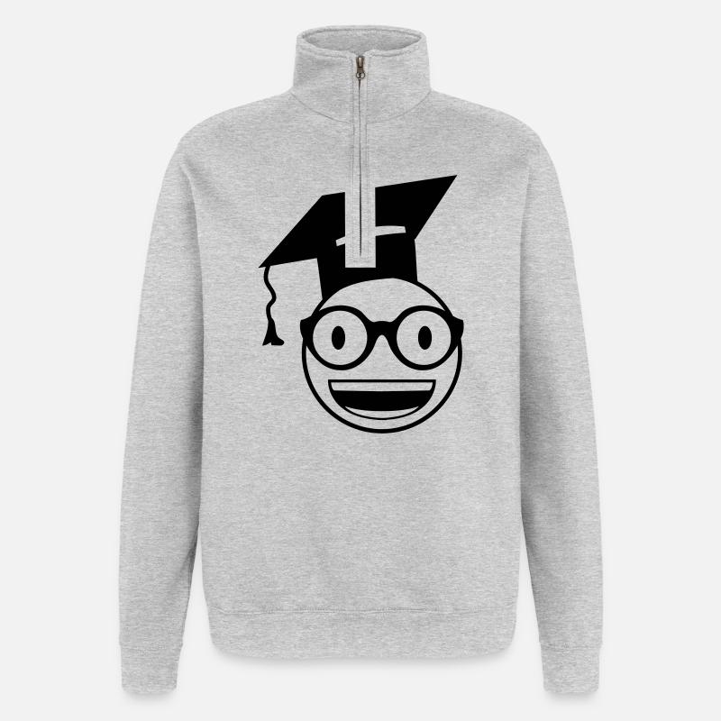Nerd Student - Quarter-Zip Sweatshirt - heather grey