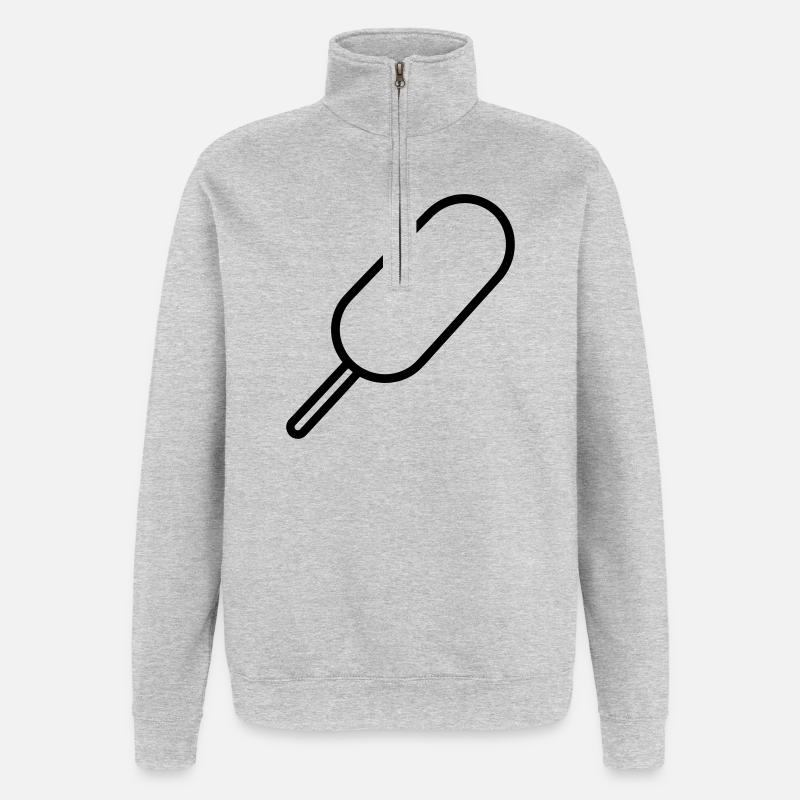 corn dog - Sweat à zip 1/4 - gris chiné