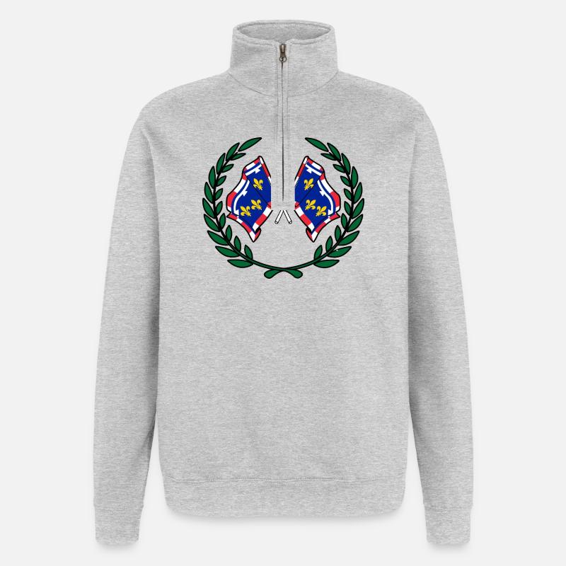 Lorbeerkranz Centre-Val de Loire - Quarter-Zip-Sweatshirt - Grau meliert