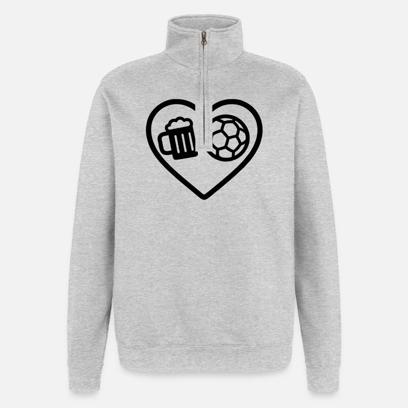 Bière de handball Heart - Sweat à zip 1/4 - gris chiné