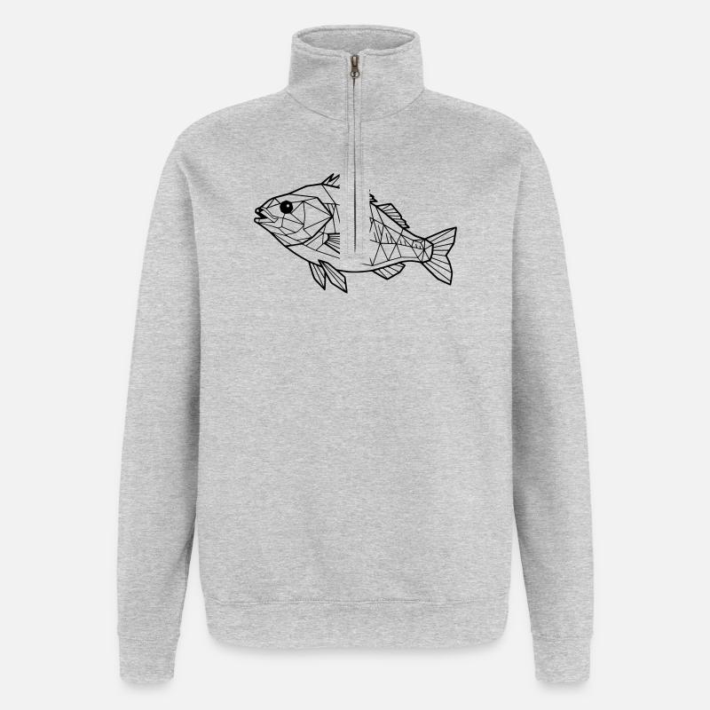 Geometric Perch Low Poly - Quarter-Zip Sweatshirt - heather grey