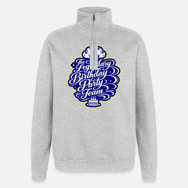 Équipe d’anniversaire qui dit - Sweat à zip 1/4 - gris chiné