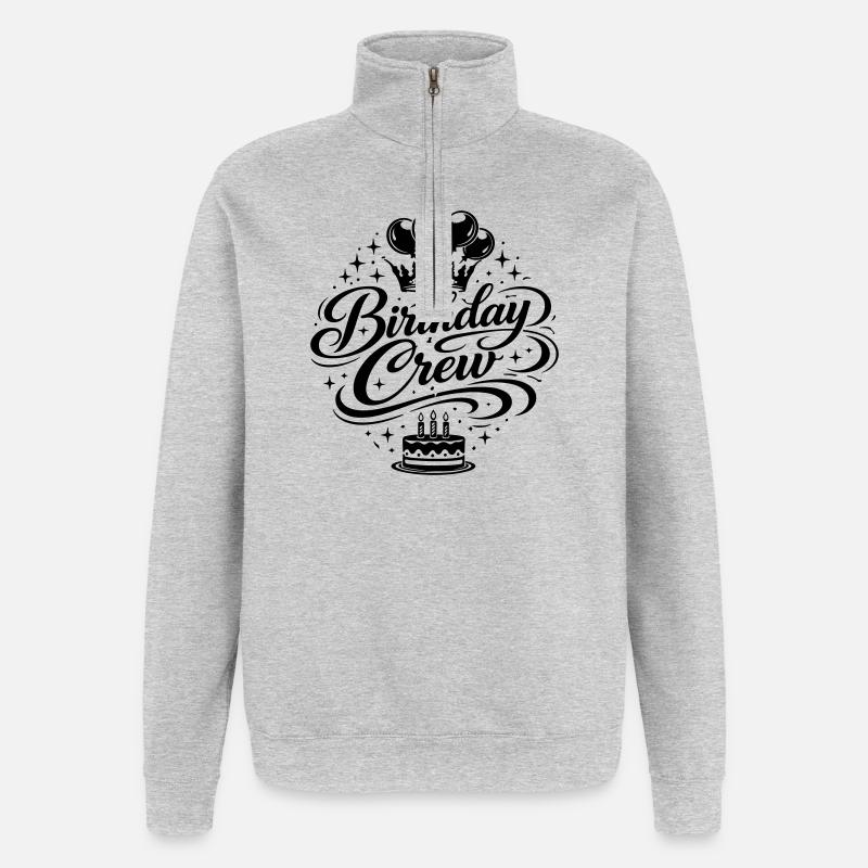 Birthday Crew Celebration - Quarter-Zip Sweatshirt - heather grey