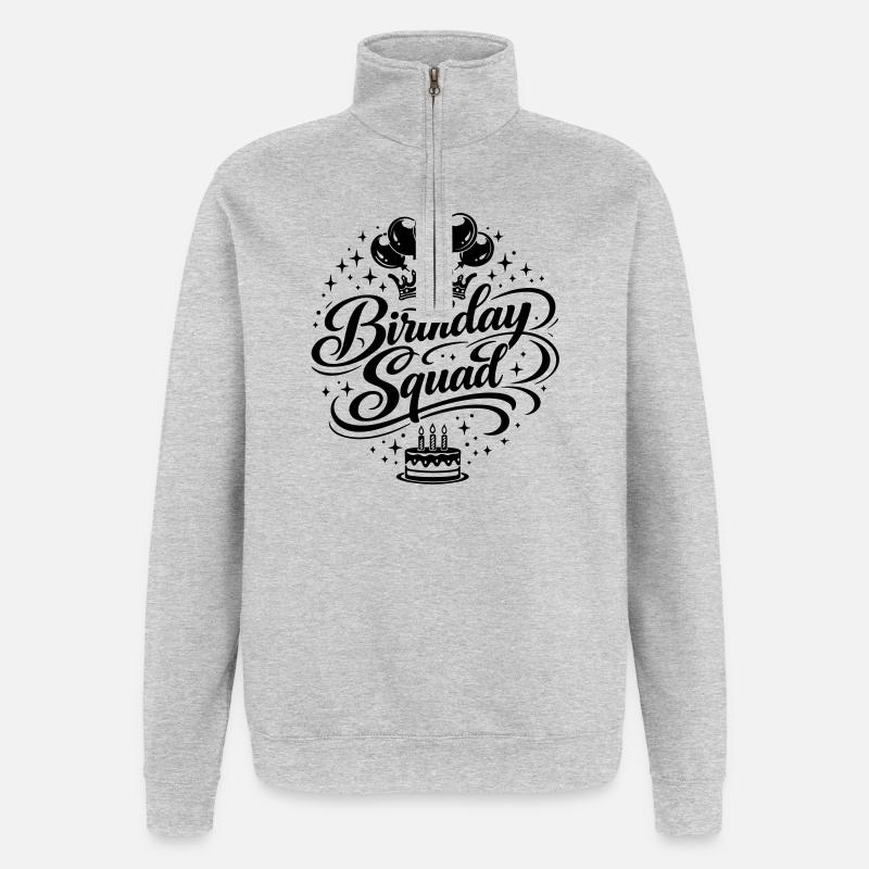 Effectif d’anniversaire - Sweat à zip 1/4 - gris chiné