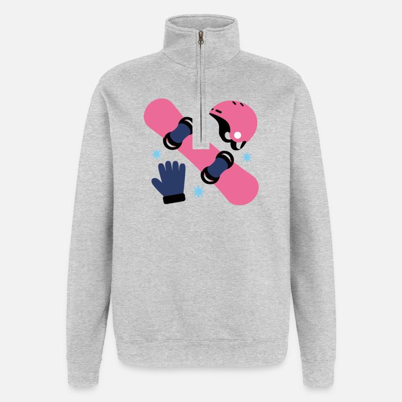 Glam Skate Pink und Blauer Helm - Quarter-Zip-Sweatshirt - Grau meliert