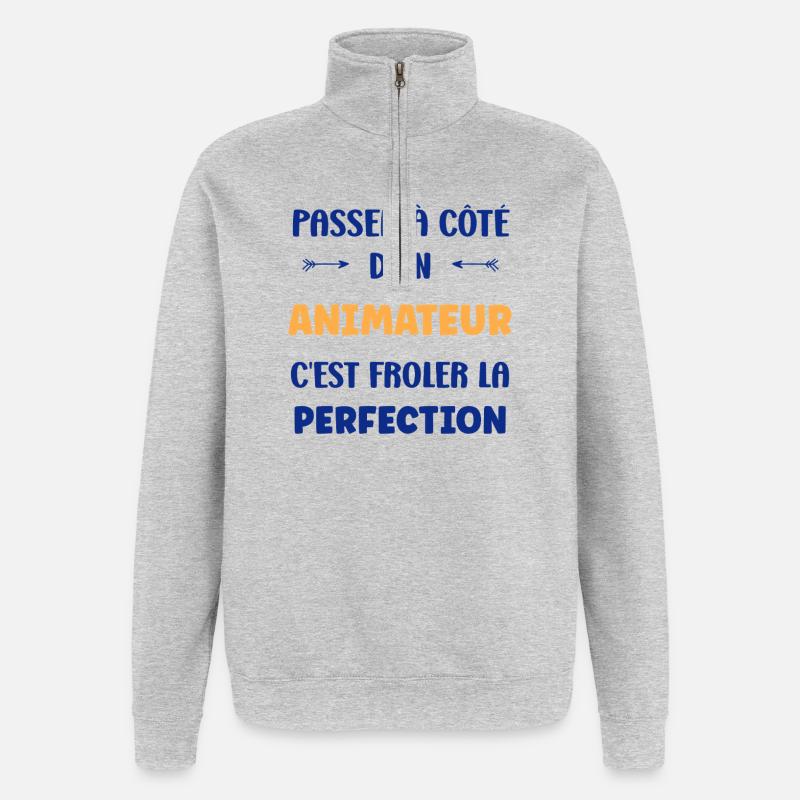 Ein Moderator fehlt - Quarter-Zip-Sweatshirt - Grau meliert