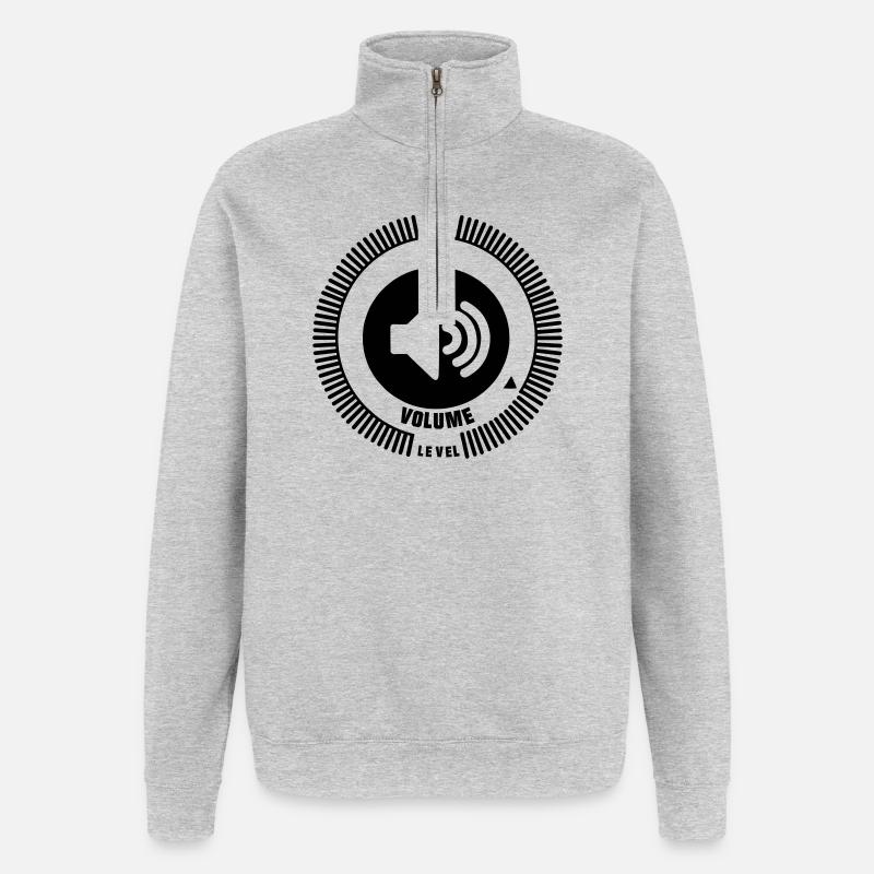 Bouton de niveau de volume - Sweat à zip 1/4 - gris chiné