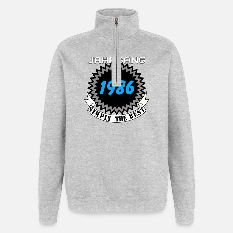 Millésime 1986 – Simplement le meilleur - Sweat à zip 1/4 - gris chiné