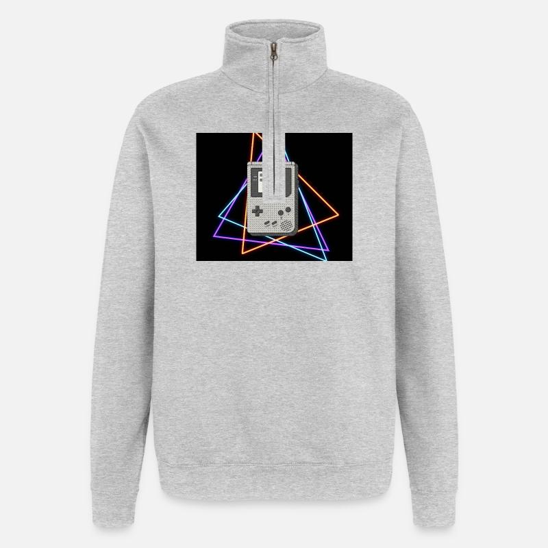 Console de jeu rétro Neon - Sweat à zip 1/4 - gris chiné