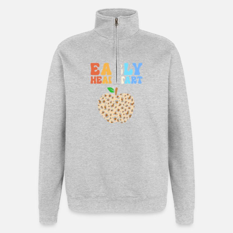 Vorschulkind Lehrer Vorschule - Quarter-Zip-Sweatshirt - Grau meliert