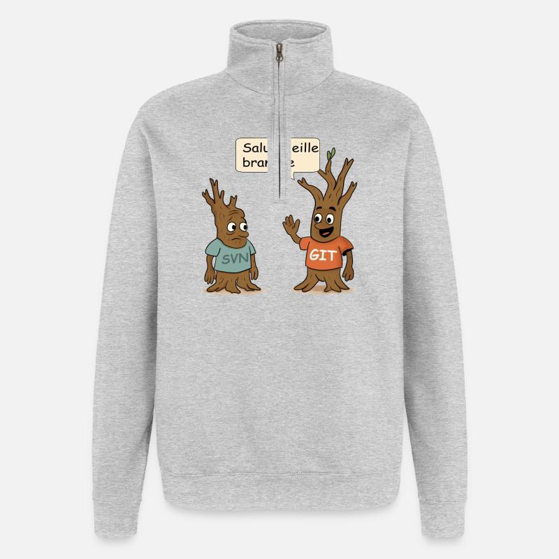 SVN Git developer humor t-shirt - Quarter-Zip Sweatshirt - heather grey
