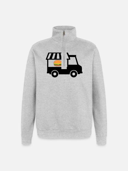Street food truck - Quarter-Zip Sweatshirt - heather grey