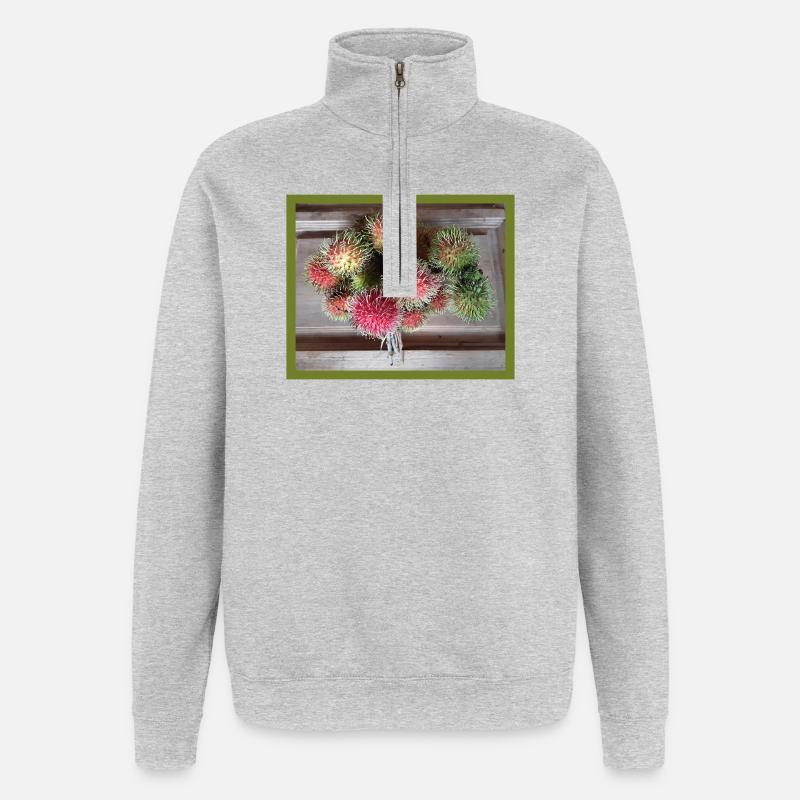 Lychee fruit - Quarter-Zip Sweatshirt - heather grey