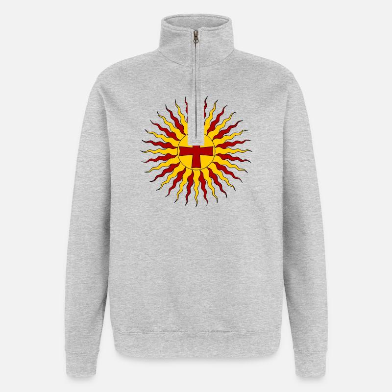 Ewiges Licht Jesu Christi - Quarter-Zip-Sweatshirt - Grau meliert