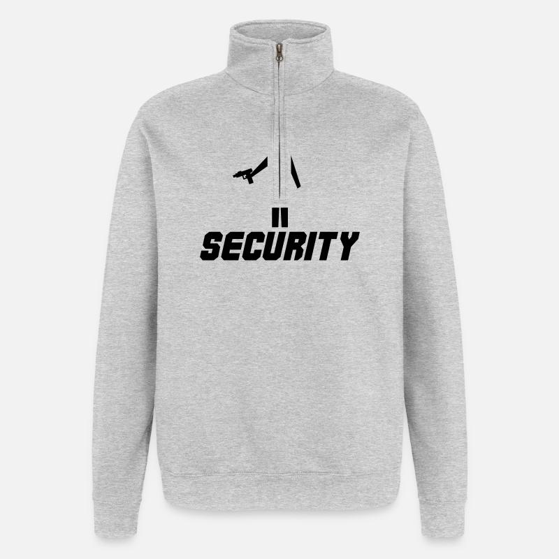 Sécurité - Sweat à zip 1/4 - gris chiné