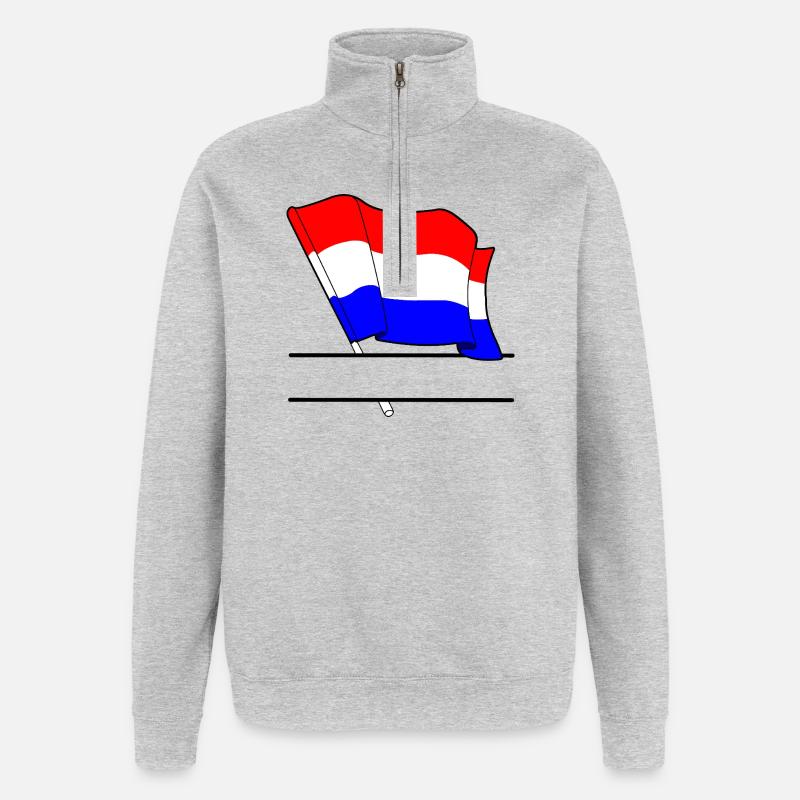 Pavillon des Pays-Bas – Espace de nom - Sweat à zip 1/4 - gris chiné