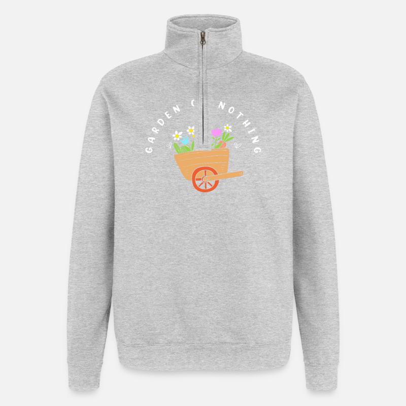 Kompost Würmer Geschenk - Quarter-Zip-Sweatshirt - Grau meliert