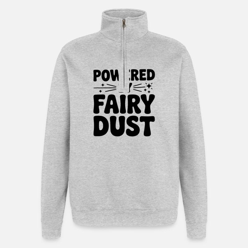 Propulsé par la poussière de fée - Sweat à zip 1/4 - gris chiné