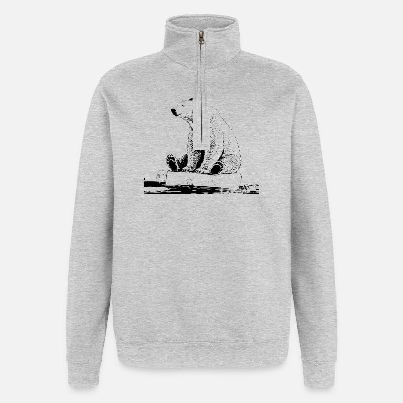 Arctic Beats - Sweatshirt med 1/4 lynlås - grå meleret