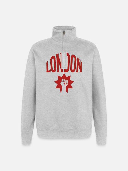 London - Quarter-Zip-Sweatshirt - Grau meliert