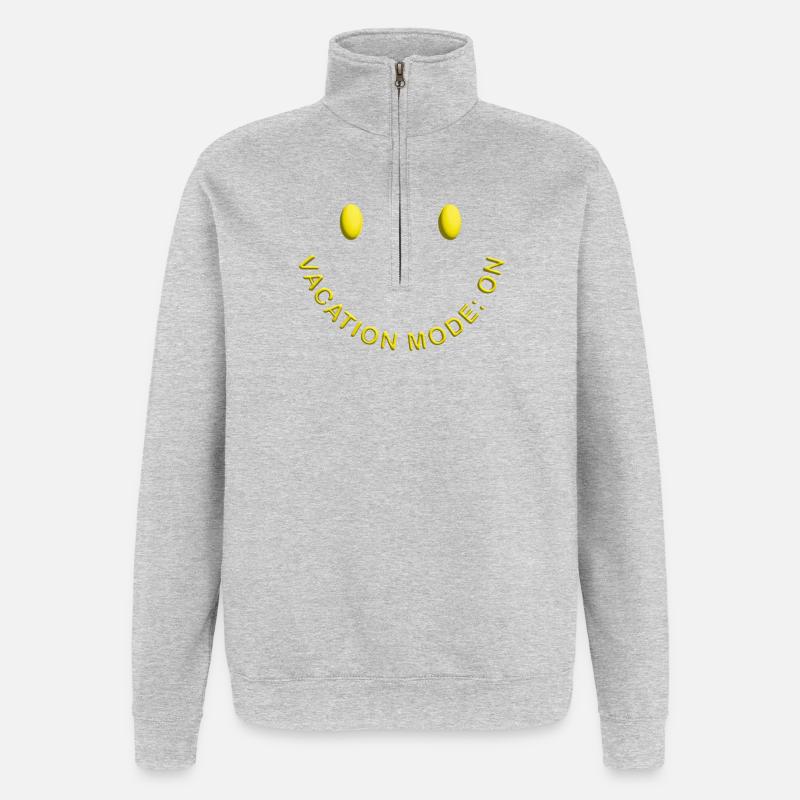 Vacation Mode On Good Mood Statement - Quarter-Zip Sweatshirt - heather grey