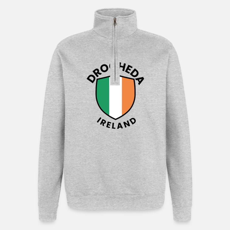 Drogheda-Irland-Schild - Quarter-Zip-Sweatshirt - Grau meliert