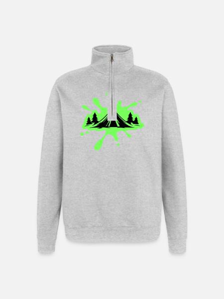 Camping Tent Nature Blobs - Quarter-Zip Sweatshirt - heather grey