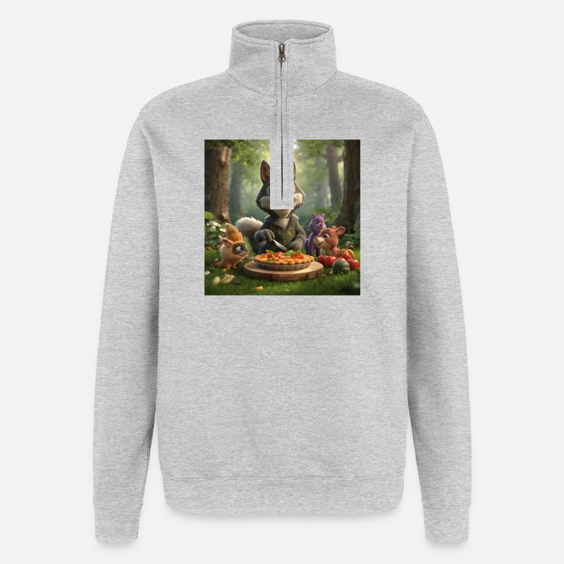 wolf, grey wolf, plush wolf - Quarter-Zip Sweatshirt - heather grey