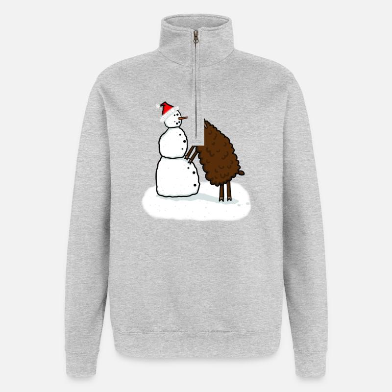 Schneemann & Schaf - Quarter-Zip-Sweatshirt - Grau meliert