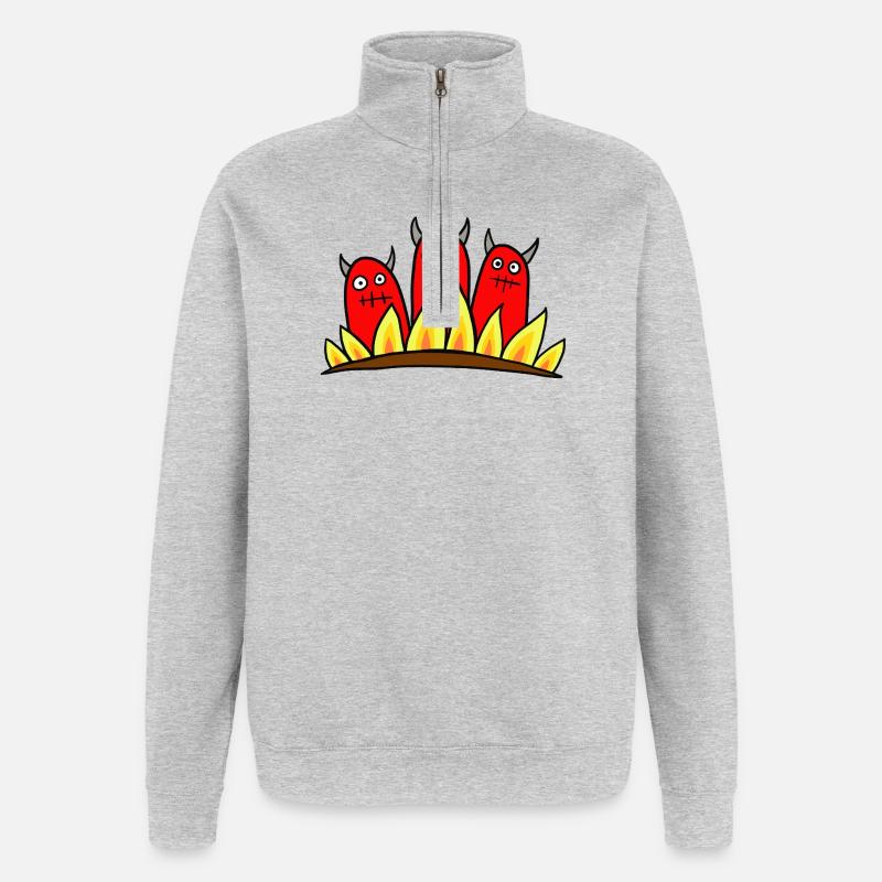 3 Devils - Quarter-Zip Sweatshirt - heather grey